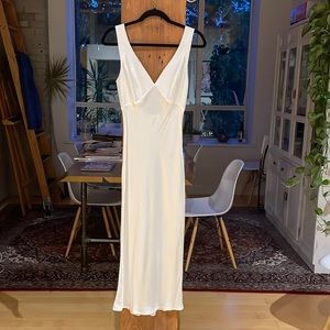 White Dress - Satin Bias Cut Midi Length - from Park & Fifth - Size XS